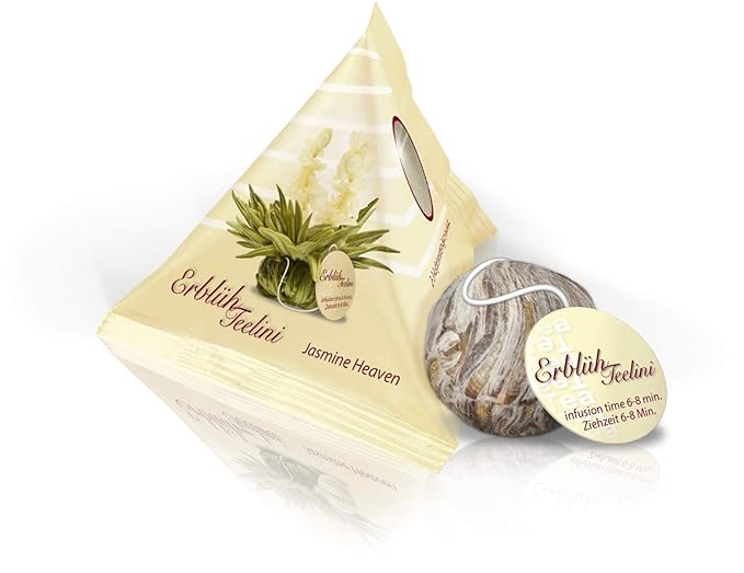 Creano Blooming Tea - Teelini Flowers in Cup Size - Gift Set in Wooden Box - 12 Pcs in 4 Varieties - White Tea