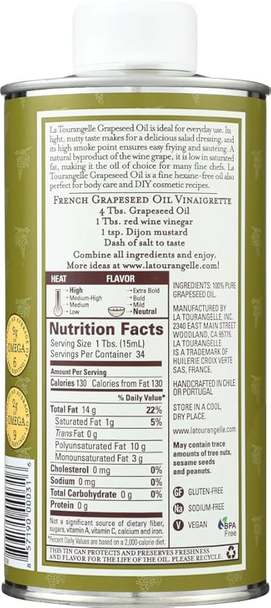 La Tourangelle Grapeseed Oil 6x 500ML