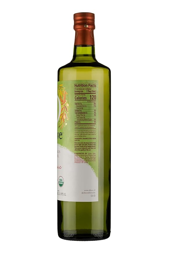 Olave - Organic Extra Virgin Olive Oil First Cold Press 33.8 fl oz (1000 ml)