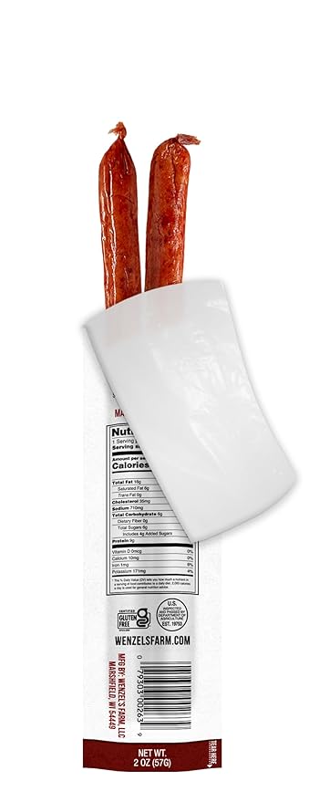 Wenzel’s Farm Zesty Honey BBQ Sticks │Supports Active Lifestyles│ Flavorful Naturally Smoked │ High Protein Low Carb │ No MSG Fillers Binders Artificial Colors │ Gluten Free | 32 sticks (16 packs