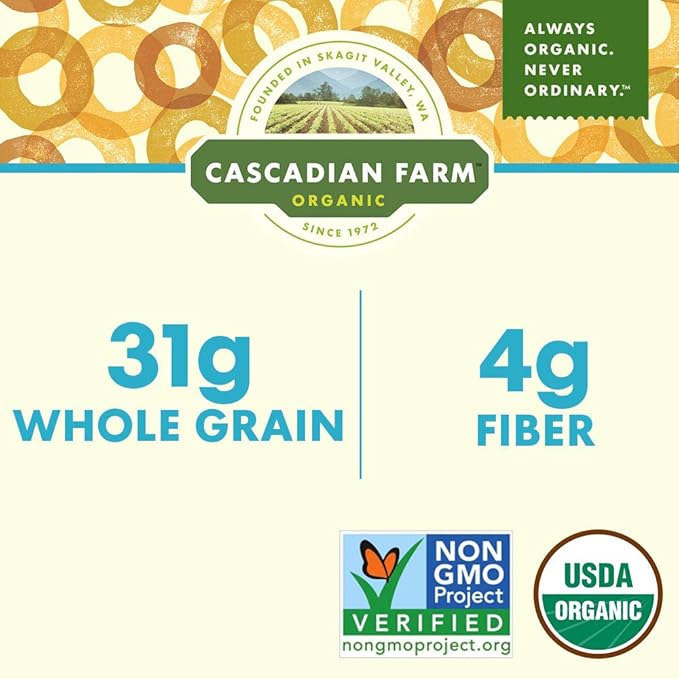 Cascadian Farm Organic Purely O's Cereal 8.6 oz (Pack of 12)