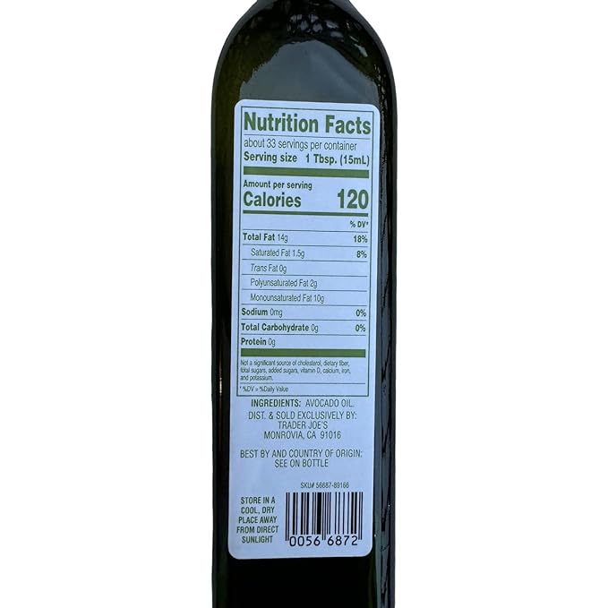 Trader Joe's Avocado Oil All Purpose High Heat Cooking Oil 16.9 Fl Oz (Pack of 1)