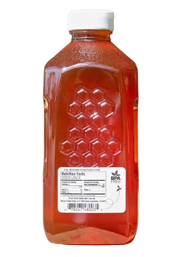McCoy's Honey - 100% Pure All-Natural Raw Honey - Wildflower Honey 48oz (3lb)
