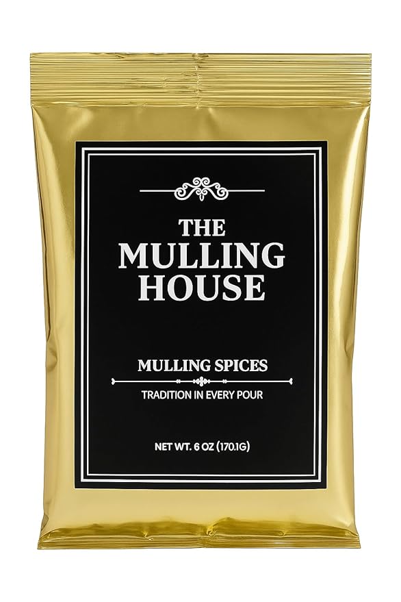 The Mulling House Mulling Spices Bulk 12-Pack – 6 oz Pouches for Making Magic in Cider Wine Tea Coffee &amp Baking – Instant Dissolving Drink Mix with Cinnamon Clove Nutmeg Citrus – Holiday Fav