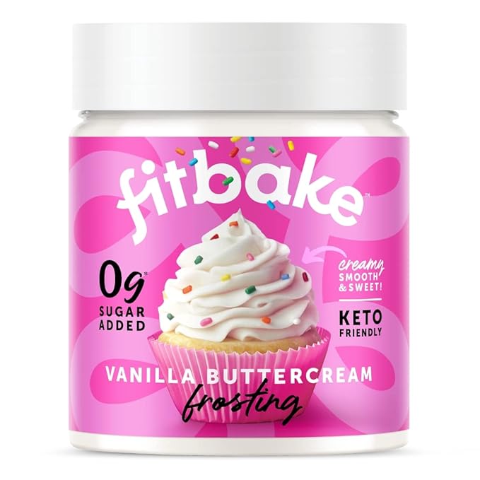 FitBake Yellow Cake Baking Mix and Vanilla Frosting | 0g to 2g Net Carbs Per Serving | Keto Friendly Low Carb Food | Naturally Sweetened Keto Snacks | Gluten Free Desserts | No Added Sugar