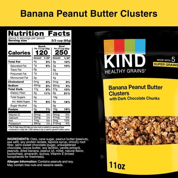 Kind Granola Peanut Butter Banana Dark Chocolate 11 oz (Pack of 5)