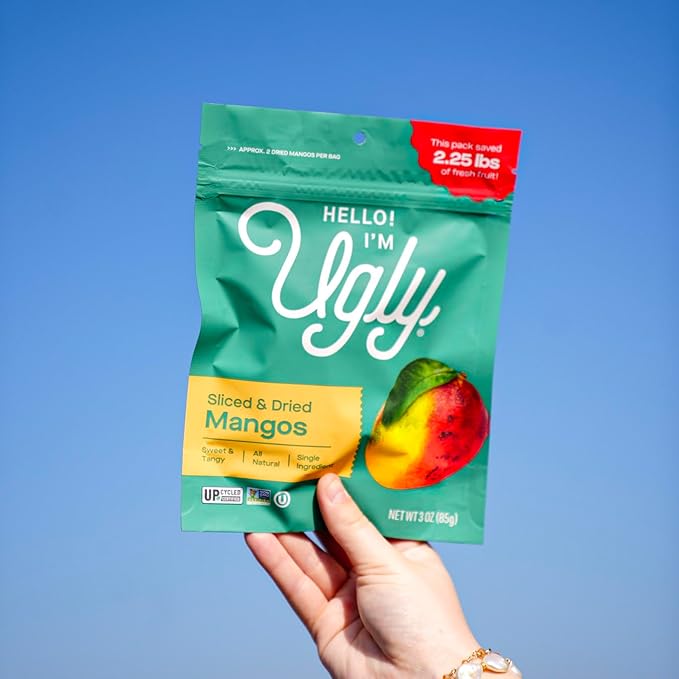 Hello! I’m Ugly Dried Mango No Sugar Added Fruit Snacks Unsweetened Dried Mango Healthy Sweet Snacks Upcycled California Produce 3 oz Pack of 3