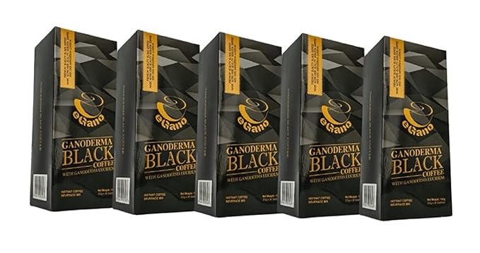 5 Boxes eGano Premium Ganoderma Black Coffee Instant Coffee With Ganoderma Lucidum Extract (3.5g x 30 Sachets Box) EGBC