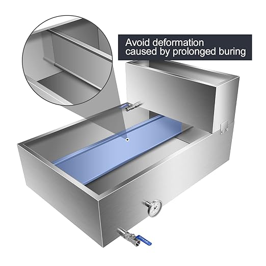 Maple Syrup Evaporator Pan Stainless Steel Maple Syrup Boiling Pan with Valve Thermomete and Feed Tank for Boiling Maple Syrup 36 x 24 x 9.5 Inch
