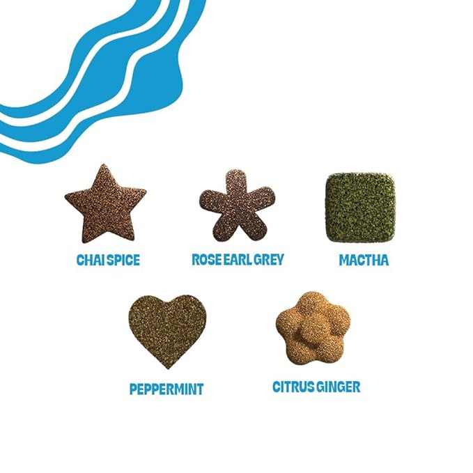 Tea Drops Sampler Box 25 Count | Organic Dissolvable Loose Leaf Tea | Iced or Hot | Microplastic-Free | Naturally Sweetened Organic Chai Rose Earl Grey Citrus Ginger Peppermint Matcha | 25 Serving