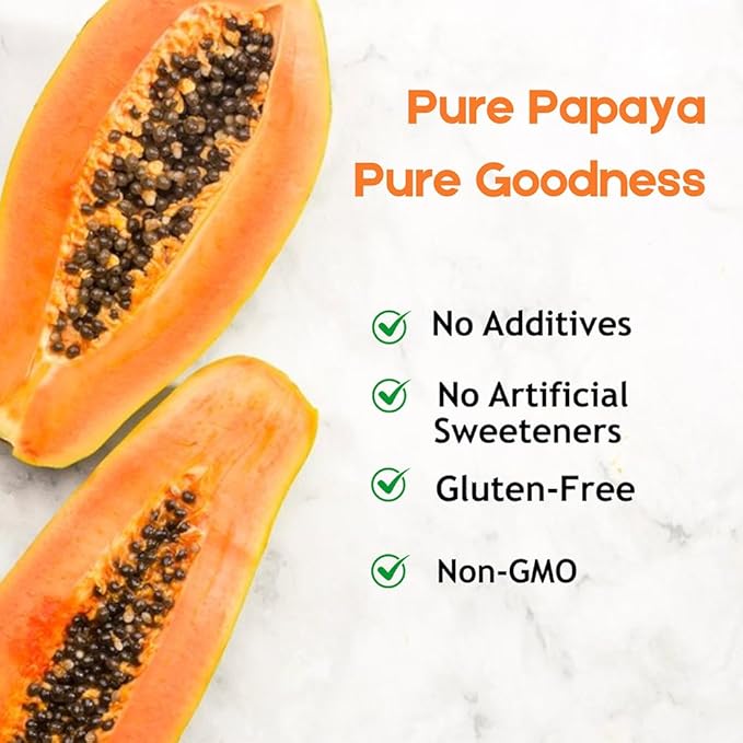 Papaya Fruit Powder 227g | 100% Natural Papaya Powder 8 oz for Juices Smoothies Milk Shakes Fruit Salads | Free from Preservatives Artificial Colors | Vegan Gluten-Free (Pack of 2)