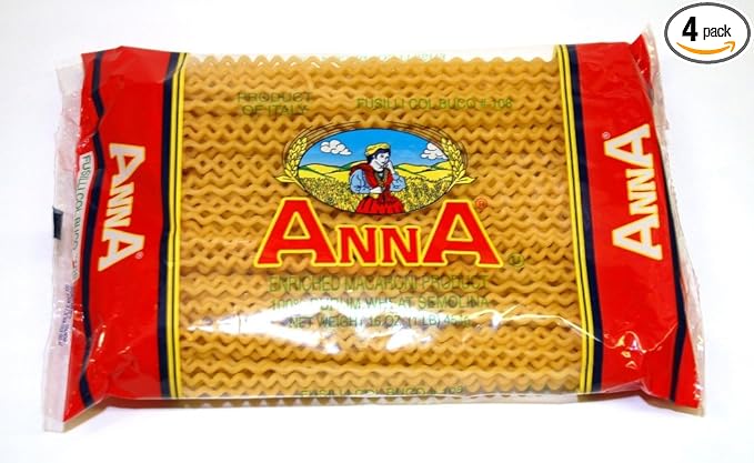 Anna - Fusilli col Buco (Long Fusilli) #108 (4)- 16 oz. Pkgs.