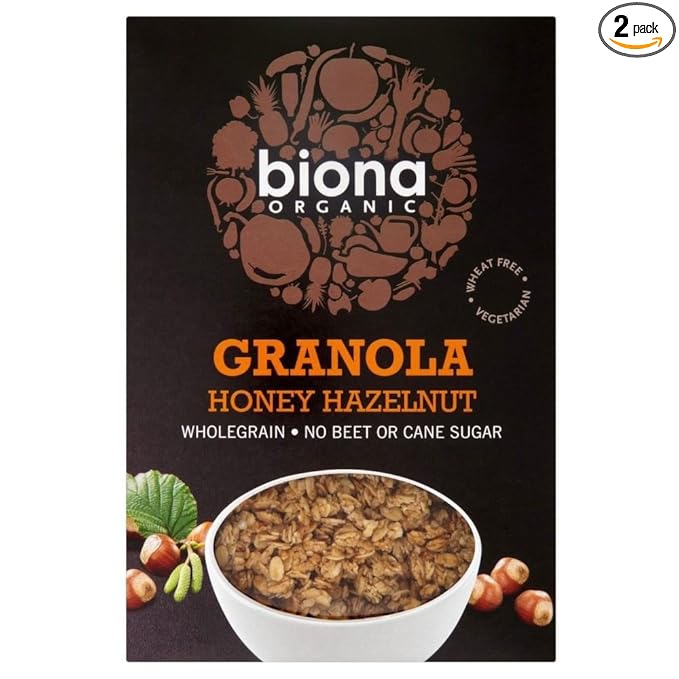 Biona Organic Honey Hazelnut Crunchy Granola (375g) - Pack of 2