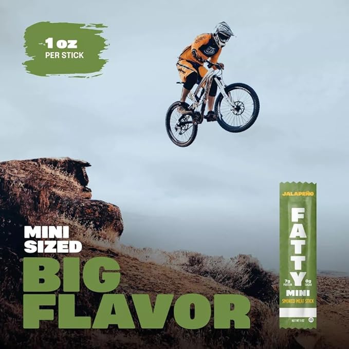 (Total 15 Jalapeno Minis Sticks) Fatty Smoked Meat Sticks Jalapeno Minis Flavor Made with Grass Fed Beef and Pork Raised Without Antobiotics1 Ounce/Stick