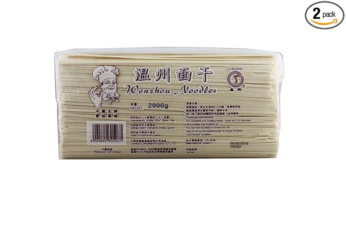 Chinese Style Noodles 2000g By CHUNSI 2 Packs (Wenzhou Dried Noodles)