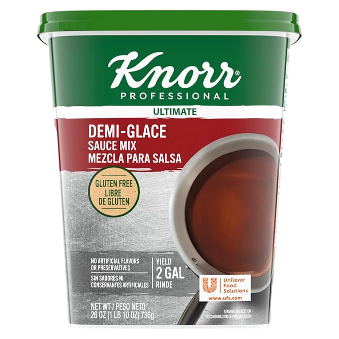Knorr Professional Ultimate Demi-Glace Sauce Mix Gluten Free No Artificial Flavors or Preservatives No added MSG Dairy Free 26 oz Pack of 4