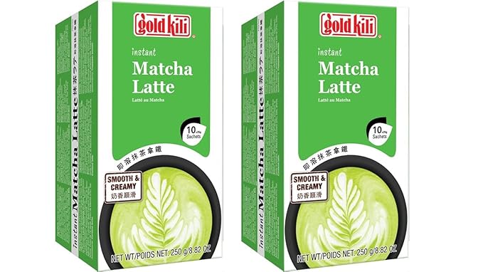 Generic 2 Packs - Instant Matcha Latte - Tra Xanh Hoa Tan Matcha Latte - 10 Sachets per Box x 2 Boxes per Order - Prodcut of Singapore