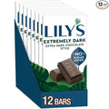 LILY'S Extremely Dark Extra Dark Chocolate Style No Sugar Added Sweets Bars 2.8 oz (12 Count)