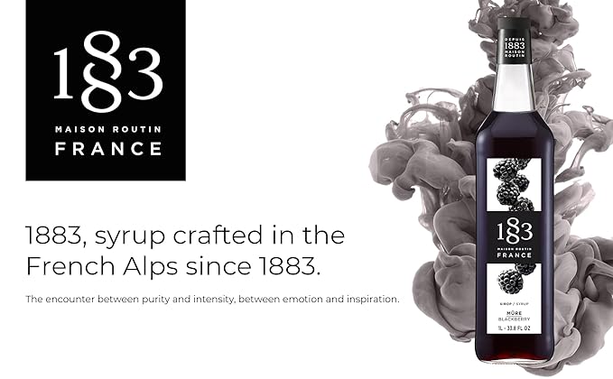 1883 Blackberry Syrup for Drinks Made in France 1 Liter Glass Bottle