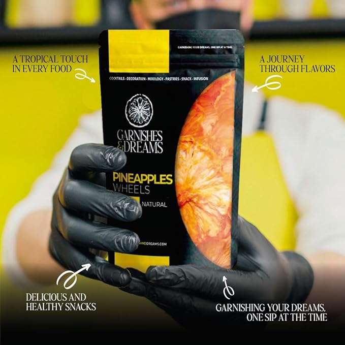 Garnishes &amp Dreams Dehydrated &amp Dried Pineapple Wheels (5oz) – Tropical Dried Fruit for Cocktails Mixology Baking &amp Snacking No Sugar Added Edible Fruit Garnish for Drinks &amp Desser