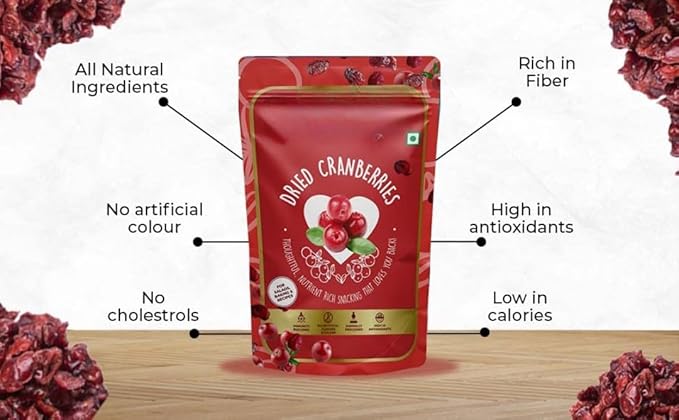 Generic Cranberry Dry fruit (pack of 1) Healthy Snacks Fiber Rich Highly Nutritional No Added Sugar -200 gm