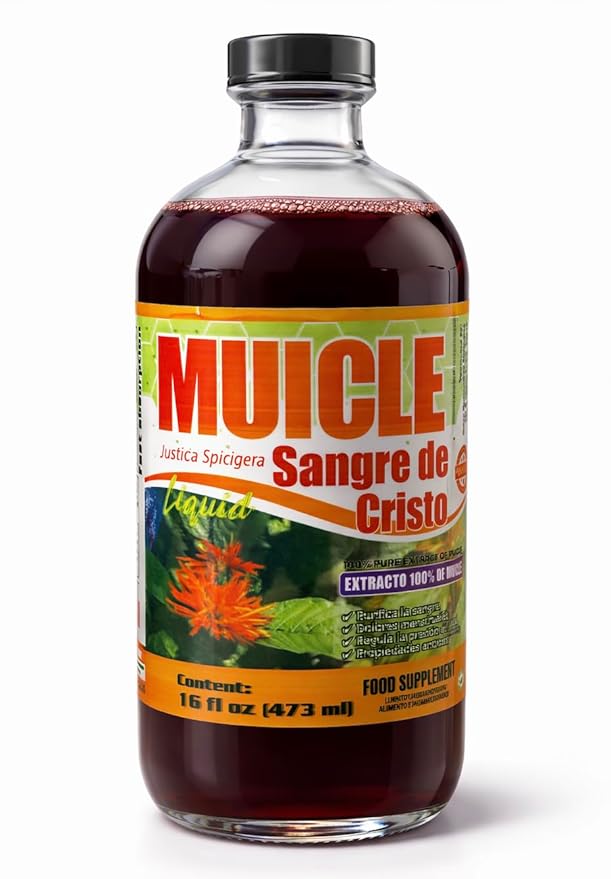 500ML Muicle Tonic Mexican Honeysuckle Sangre de Cristo - Concentrated Bitter Tonic 1 Tbsp = 3 Cups of Sangre de Cristo Tea- Tonico Herbal - MADE IN USA