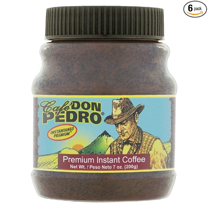 Cafe Don Pedro Low Acid Instant Coffee - Stomach Friendly Rich Smooth Aromatic Blend - Premium Reduced Acid Coffee for an Instant Delight - 6 Jars