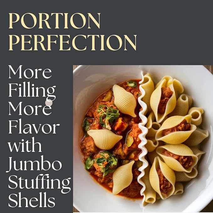 Jellybean Foods Jumbo Stuffing Shells Pasta - Large Pasta - Shells for Stuffing - Coquille Pasta Shells - Jumbo Shells for Baking - Easy Stuff Shells for Creative Meals (5 LB)