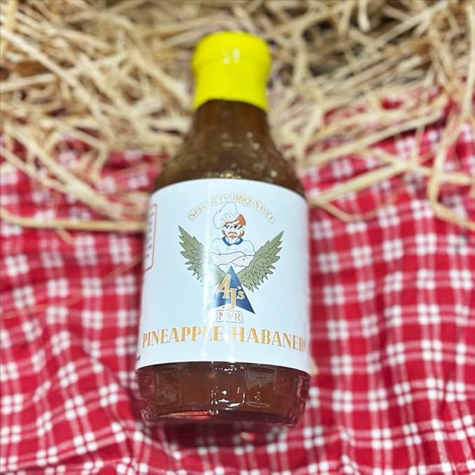 4 J's NVR Bundle: Seasoning Rub plus Pineapple Habanero and Apple Maple Sauces - 4 J's NVR Specialty Sauce 16 oz Small Batch NO thickeners or preservatives Gluten Free Vegetarian Fruit Based Sau