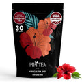 PiPi Tea Organic Hibiscus Tea Bags – Caffeine Free Herbal Tea Rich in Antioxidants Non-GMO &amp Vegan Sourced from Premium Hibiscus Flowers for Daily Wellness &amp Heart Health Support 60g