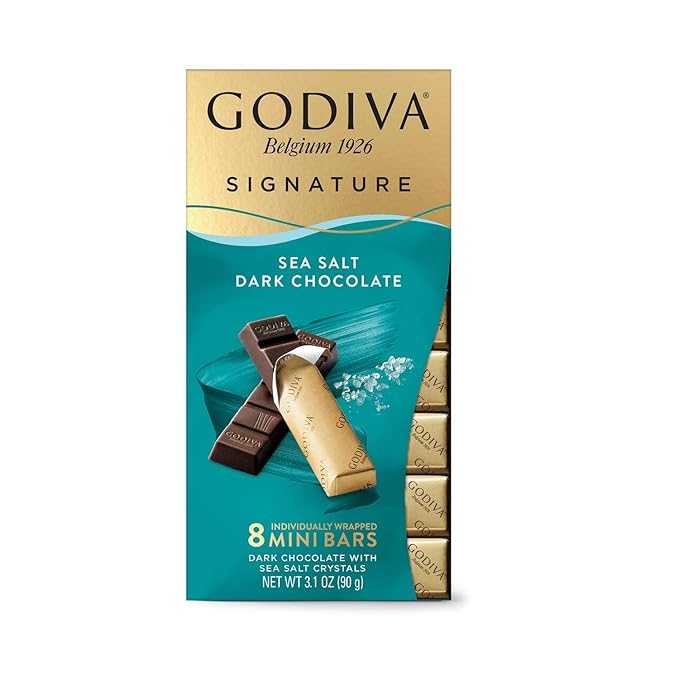 Godiva Chocolatier Signature Mini Bars Sea Salt Dark Chocolate 12-Ct. (8 pc. each)