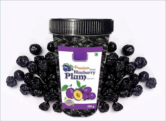 Generic Whole Dried Blueberry Plum Immunity BoosterHealthy Snacks for Kids and Adults100% Natural and Unsweetened - Gluten free snacks -250 gm