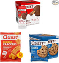 Quest Nutrition Protein Treats Bundle - Peanut Butter Cups Cheese Crackers and Chocolate Chip Cookies (12 Count Each)