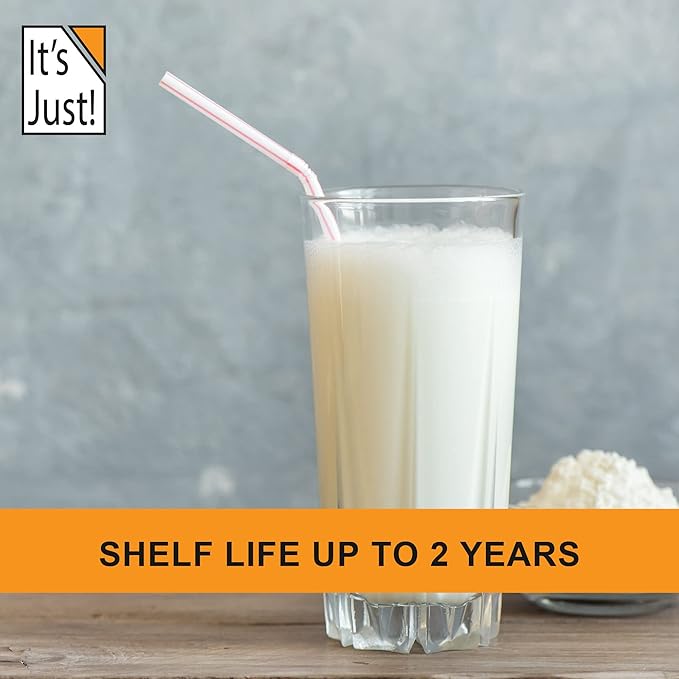 It's Just - Powdered Non-Fat (Skim) Milk rBST/rBGH Hormone Free Shelf Stable Just Add Water Makes Over 1.5 Gallon Milk 2 Pound Milk Powder