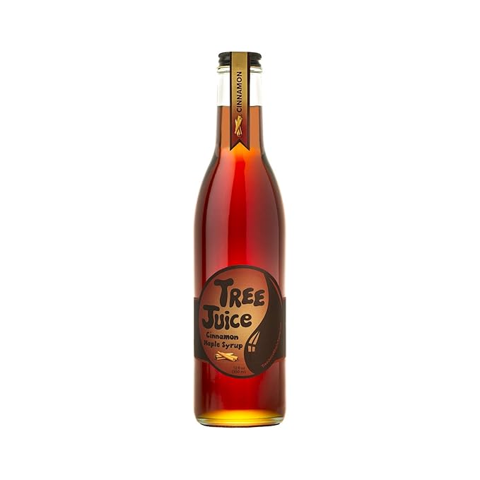 Tree Juice Cinnamon Maple Syrup | 100% Pure Grade A Maple Syrup | All Natural Non GMO Vegan Gluten Free Vegetarian Paleo | 12 Ounce Bottle