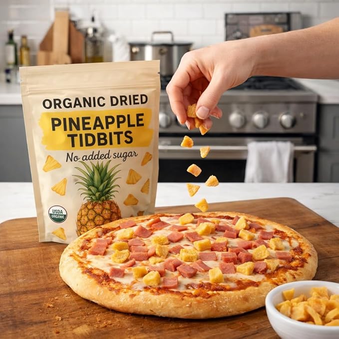 Organic Dried Pineapple Tidbits 26 oz Bag - Healthy Dried Fruit Snack