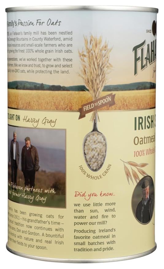 Flahavan's Irish Steel Cut Oatmeal Tin 28-ounces (Pack of 6)