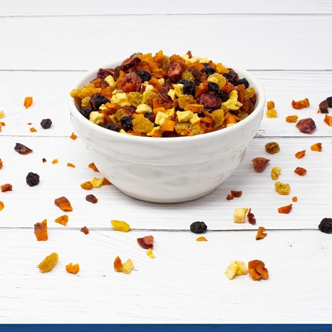 Traina Home GrownAll American Dried Fruit Blend - Peaches Sweetened Cranberries Golden Raisins Sweetened Blueberries Apples - Bulk 5 lb Case Non-GMO Gluten-Free- Dried Fruit for Bakeries Restau