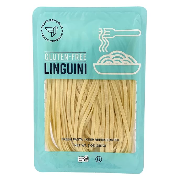 Gluten-Free Pasta Linguini Fresh Brown Rice Noodles Cook in Just 3 Minutes by Taste Republic Frozen 9oz (6 pack)