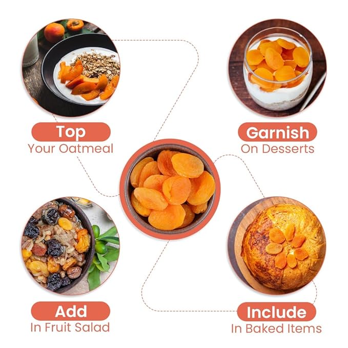 Generic Juicy and Delicious Apricots| Naturally Sourced | Rich in Vitamins | Premium Khumani | No Added Preservatives | Pack of 1-200gm