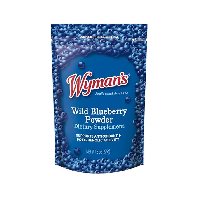 Wyman's Wild Blueberry Powder - 100% Wild Blueberries No Sugar Added Antioxidant Activity Resealable Pouch - 8oz