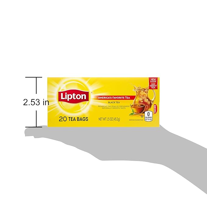 Lipton Black Tea Bags Hot or Iced Black tea with Caffeine 240 Total Bags (20ct - Pack of 12)
