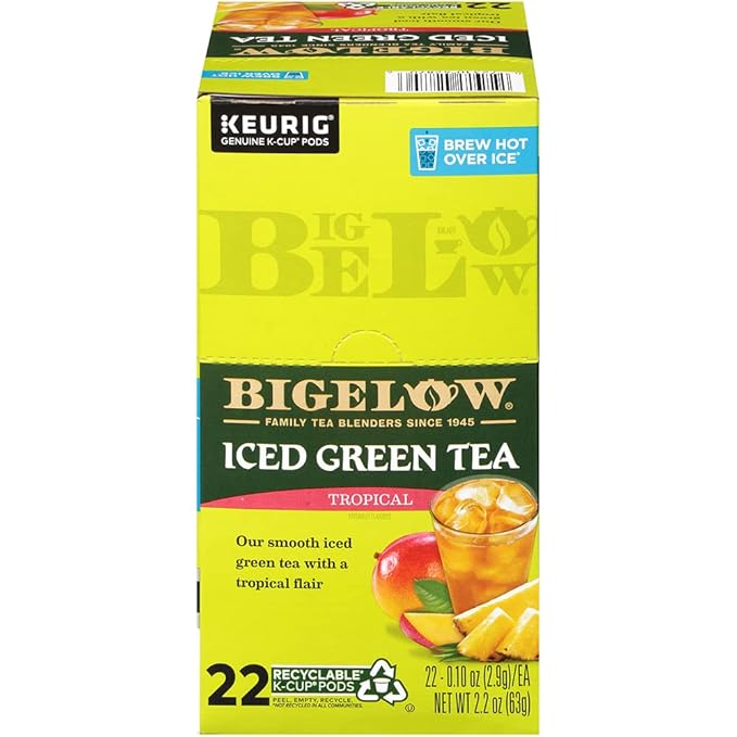 Bigelow Tropical Iced Green Tea K-Cup 0.10 oz 22/Box