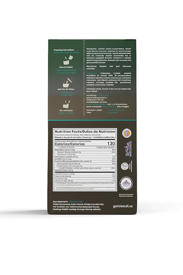 Excel Creal Spirulina Oatmeal Sachets – Instant Oat &amp Blend with Ganoderma – 15 × 30 g Single-Serve Cups – Fiber‑Rich Protein‑Powered Breakfast