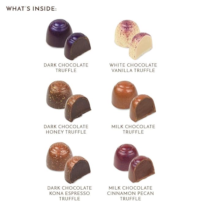 Ethel M Chocolates Premium Truffles Collection Chocolate Gift Box Milk Dark &amp White Chocolate Candy Assortment 12 Pieces of Creamy Smooth and Rich Chocolate Gems