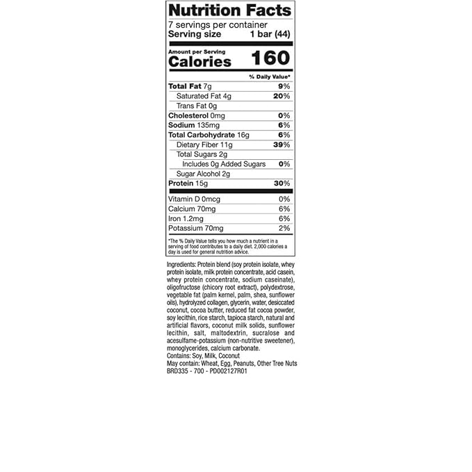 PROTIFIT - Low Calorie Coconut Crunch Protein Bar 2 Pack High Protein 15g Protein Low Carb Low Sugar Ideal Protein Compatible 7 Servings Per Box (2 Pack)
