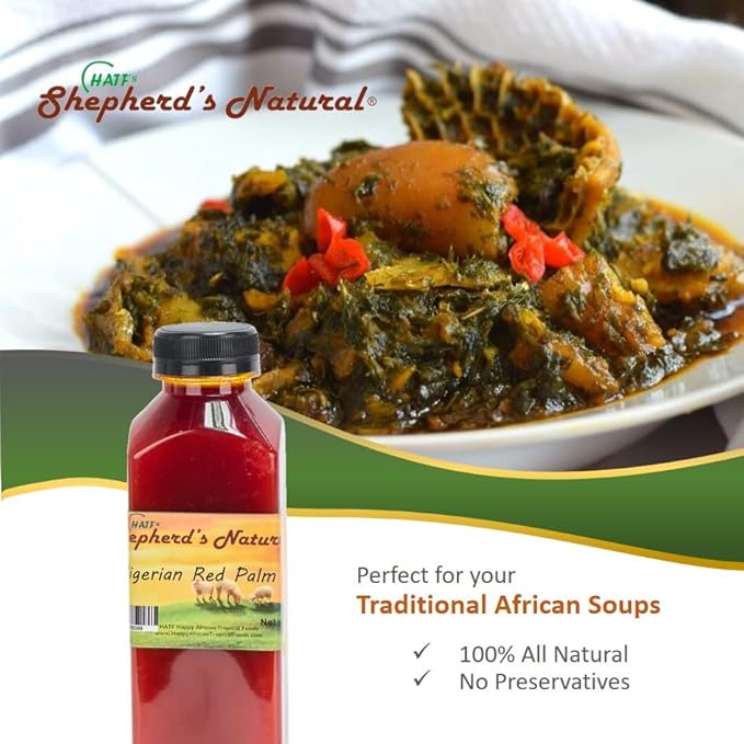 HATF's Shepherd's Natural Red Palm Oil 2 Liters / 67.628 fl. oz (4 bottles x 500 ml) - All natural (nothing added) Virgin and Nutrient-Dense for Healthy Cooking Skincare &amp Hair Care Routines.