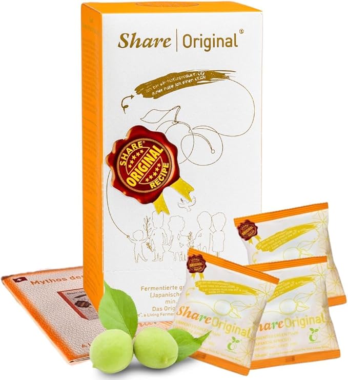Share Original Fermented Japanese Apricot/Plum 10-piece: 30+Month Naturally Fermented w. Living Ingredients