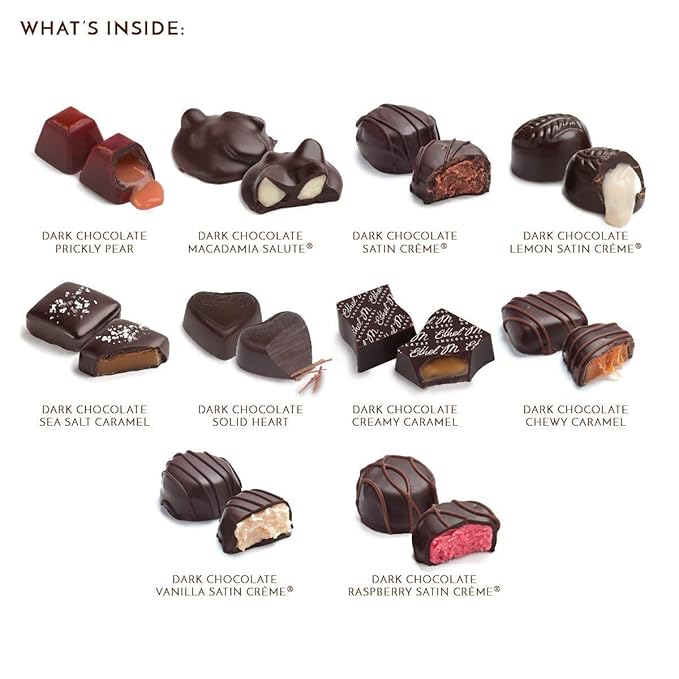 Ethel M Chocolates 24 Piece Premium Dark Chocolate Collection Assortment Candy Gift Box ? Exotic flavors lemon vanilla caramel and more