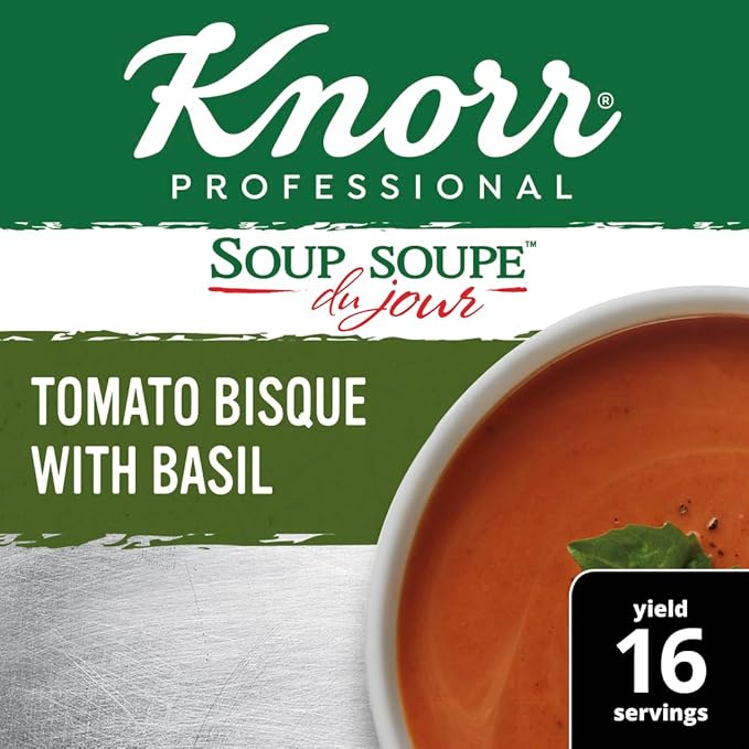 Knorr Professional Soup du Jour Tomato Basil Bisque No Artificial Preservatives Colors or Flavors Just Add Water 16.9 oz Pack of 4